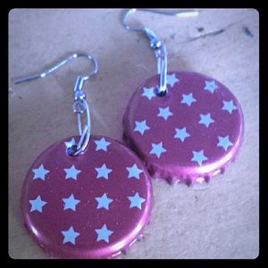 Bottle cap "star" earings